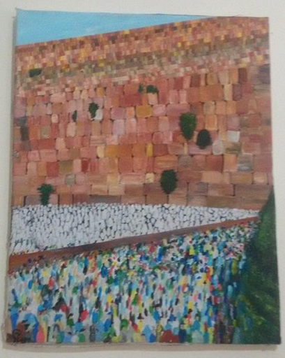 Les peintures de Myriam au profit de Tsahal : La bénédiction des Cohanim au mur de Jérusalem